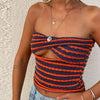 Vacation Ready Striped Tube Top Vest for Women