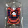 Vacation Ready Striped Tube Top Vest for Women