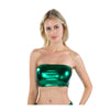 Patent Leather Solid Color Tube Top for Nightclub Wear