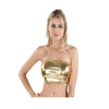 Patent Leather Solid Color Tube Top for Nightclub Wear