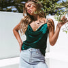 Solid Color Chiffon Camisole Shirt Top