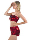 Patent Leather Solid Color Tube Top for Nightclub Wear