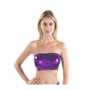 Patent Leather Solid Color Tube Top for Nightclub Wear