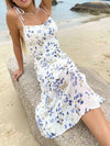 Floral High-Waist Slimming Midi Dress for Women