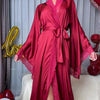 Luxe Satin Lace Long Sleeve Pajama Set