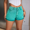 High Waist Loose Slimming Raw Hem Jeans Shorts