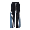 Contrast Color Striped Stitching Wide Leg Pants