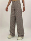 High Waist Plaid Printed Wide Leg Pants