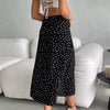 French Dot Midi Split Skirt