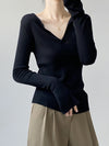 French V Neck Open Sweater Spring Inner Wear