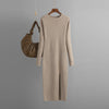 Slim Fit Knitted Long Sleeve Midi Dress