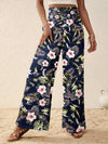 Printed Elastic Waist Wide Leg Pants