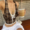 Vintage Plaid Halter Vest Top