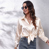 Women’s Satin Artificial Silk Long Sleeve Shirt