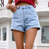 High Waist Slimming Tight Straight Denim Shorts