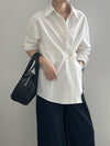 Irregular Asymmetric Button-Up Shirt for Women