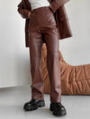 Faux Leather Casual Motorcycle Pants