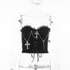 Dark Gothic Cross Chain Bandeau Sling Vest for Women