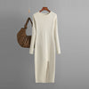 Slim Fit Knitted Long Sleeve Midi Dress