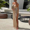 High Slit Double-Sided Knitted Beach Dress