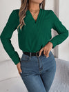 Elegant Stacked V-Neck Long Sleeve Shirt