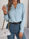 Elegant Stacked V-Neck Long Sleeve Shirt