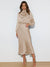 Elegant Long Sleeve Satin Evening Dress