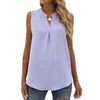 Solid Color Chiffon Sleeveless Pullover Shirt