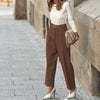 Solid Color All Match High Waist Trousers Work Pant