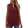 Solid Color Chiffon Sleeveless Pullover Shirt