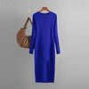 Slim Fit Knitted Long Sleeve Midi Dress