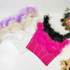 Super Fairy Ostrich Fur Boning Corset Tube Top