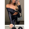 Collared Twist Hollow Cutout Cropped Long Sleeve Jumpsuit