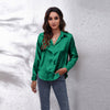 Satin Long Sleeve Artificial Silk Shirt