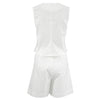 Cotton Linen Sleeveless Vest and Shorts Two-Piece Suit