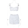 Suspenders Bandeau Slim Fit Pleated Shorts Set