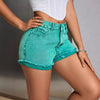 High Waist Loose Slimming Raw Hem Jeans Shorts