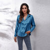 Women’s Satin Artificial Silk Long Sleeve Shirt