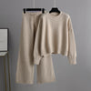 Women’s Casual Knit Sweater and Wide-Leg Pants Two-Piece Set