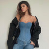 Street Cool Lace-Up Off-Shoulder Corset Vest