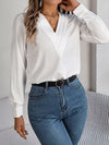 Elegant Stacked V-Neck Long Sleeve Shirt