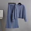 Women’s Casual Knit Sweater and Wide-Leg Pants Two-Piece Set