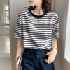 Green Striped Cotton T-Shirt