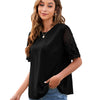 Elegant Round Neck Lace Chiffon Blouse for Women