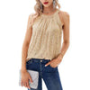 Summer Solid Color Sequined Halter Camisole Top