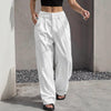 Casual High Waist Stitching Straight Leg Work Pants