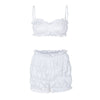 Suspenders Bandeau Slim Fit Pleated Shorts Set