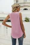 Solid Color Chiffon Sleeveless Pullover Shirt