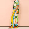 Multicolor Print Elastic Waist Wide-Leg Pants Set