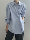 Irregular Asymmetric Button-Up Shirt for Women